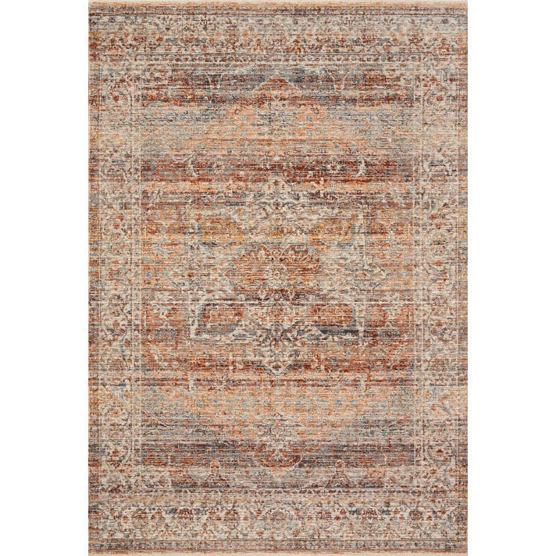 Loloi Lourdes Rug | Tangerine / Ocean