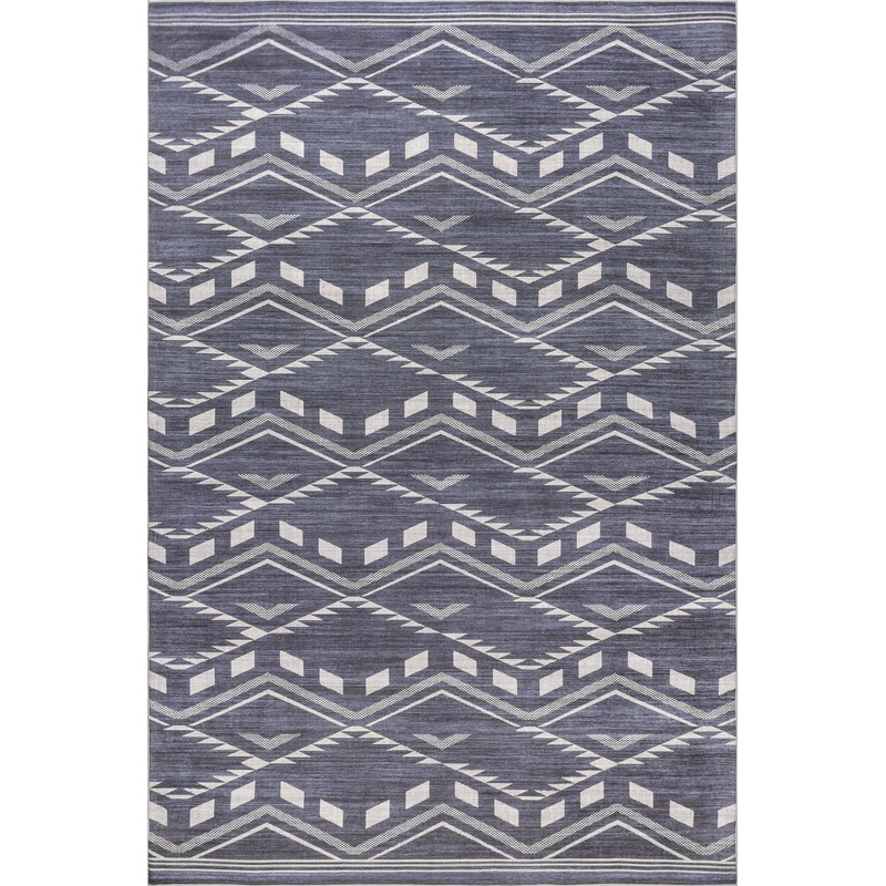 Natalia Chevrons Washable Indoor/Outdoor Rug | Blue