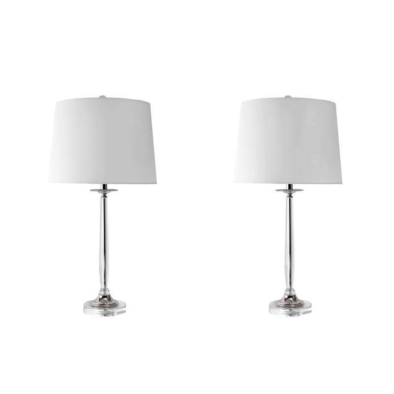 28-inch Slim Crystal Obelisk Table Lamp | Clear