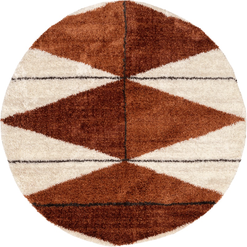 Alexia Diamond Tasseled Rug | Rust