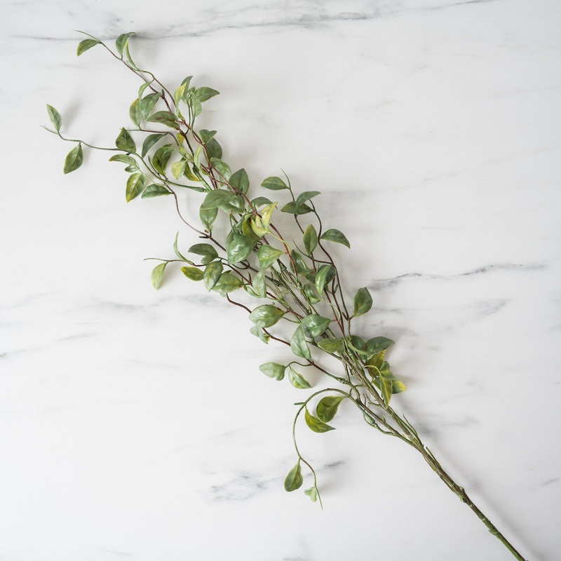 Faux Green Leaf Spray