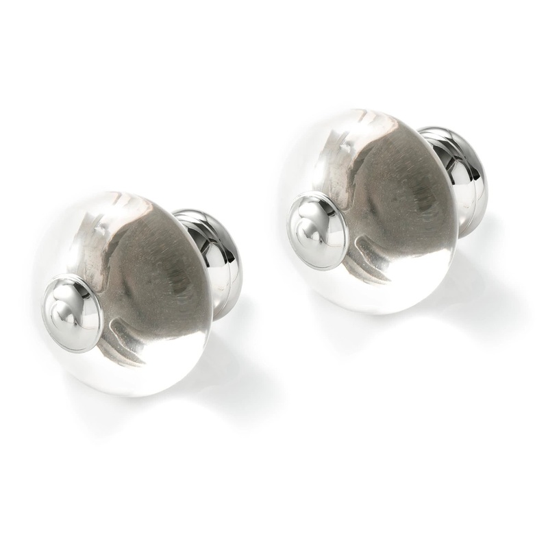 Glass Knob Finials | Polished Nickel
