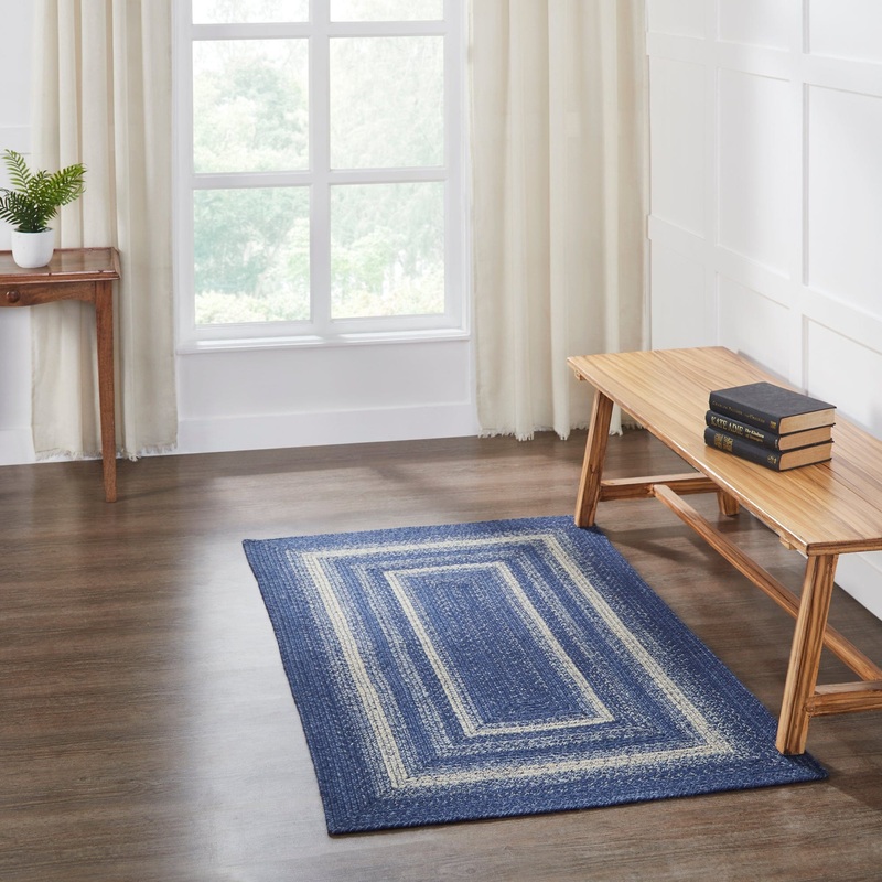 Great Falls Blue Jute Rug Rect w/ Pad 36×60