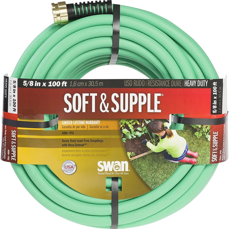 Swan Products Soft & SUPPLE Garden Hose, 5/8″ X 100′