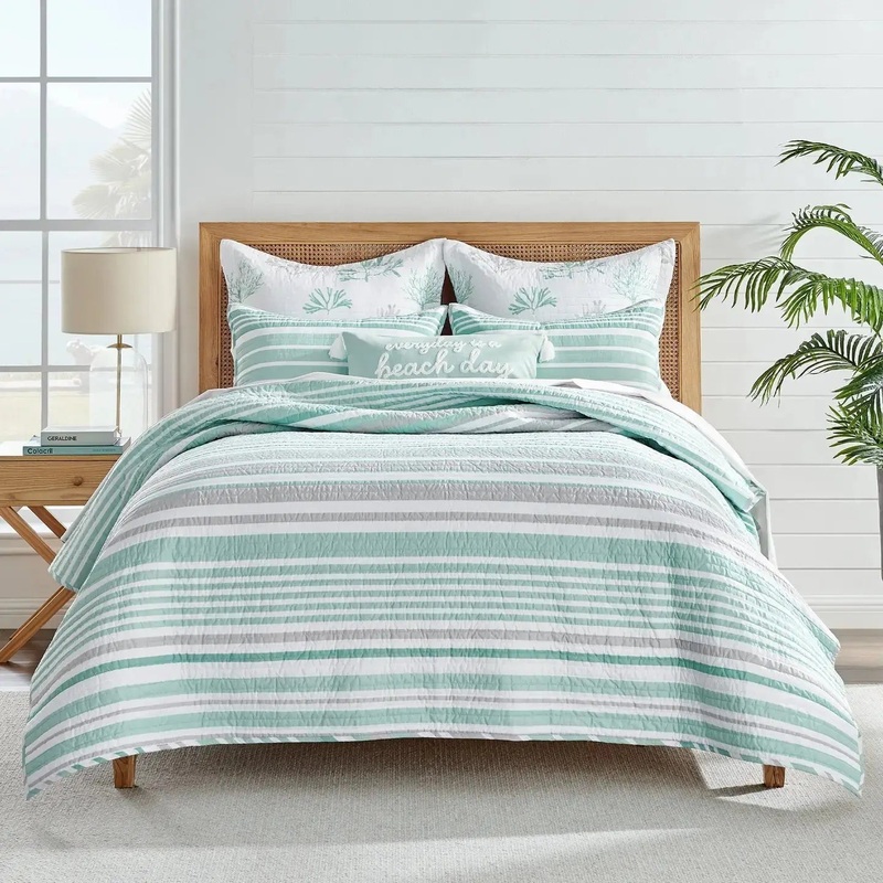 Truro 100% Cotton Quilt Cover Set Beautiful Coastal Bedding Sets – Spa Blue