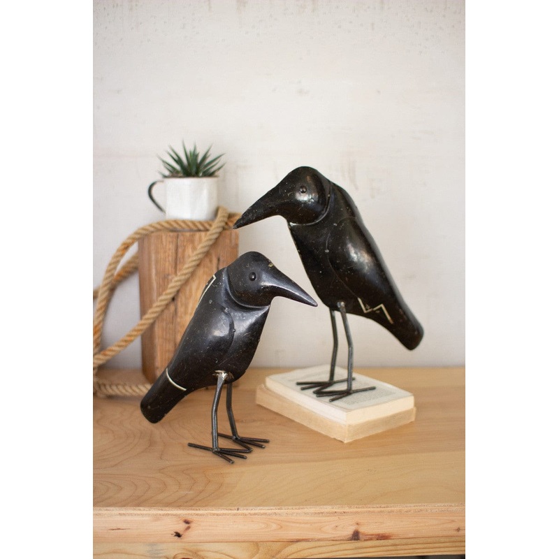 Antique Black Iron Crow
