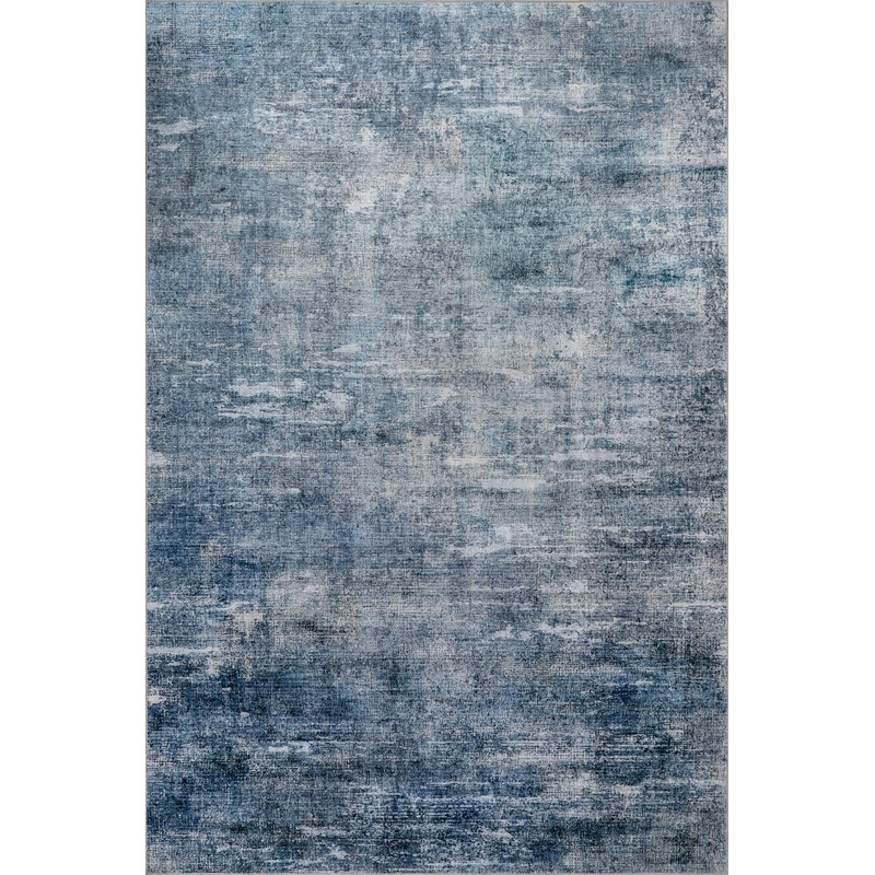 Peggy Abstract Spill Proof Washable Rug | Blue