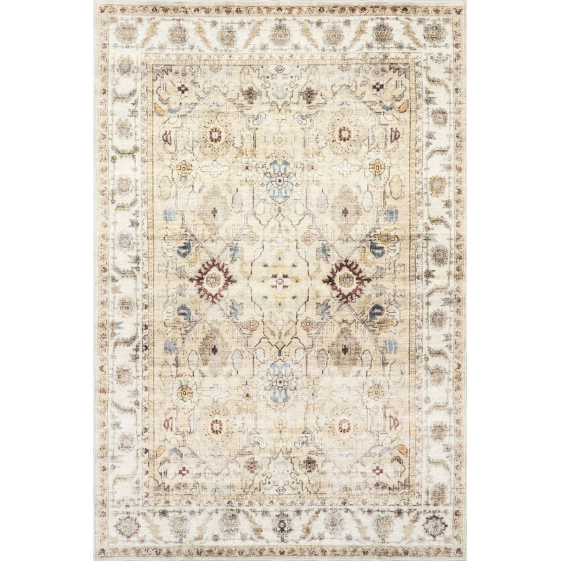 Sloan Vintage Floral Washable Rug | Beige