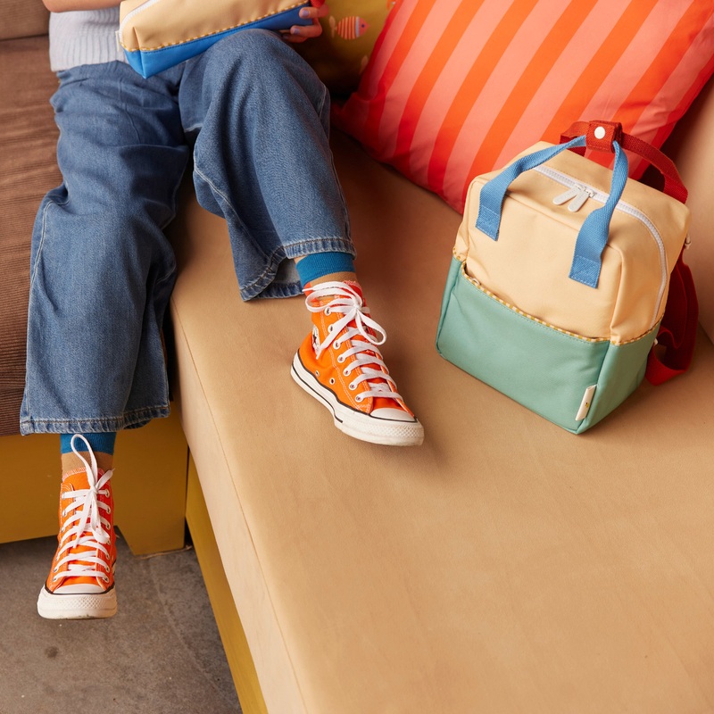 Backpack Small  Colourblocking  Sandy Yellow + Aquatic Green