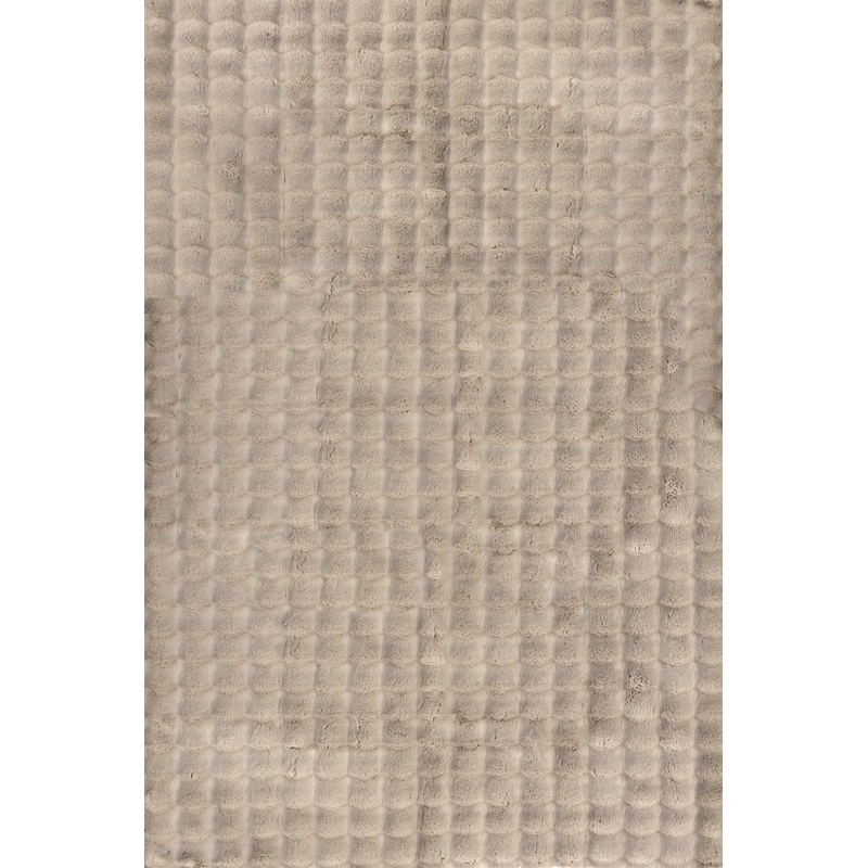Ivana Checkered Plush Cloud Washable Rug | Taupe