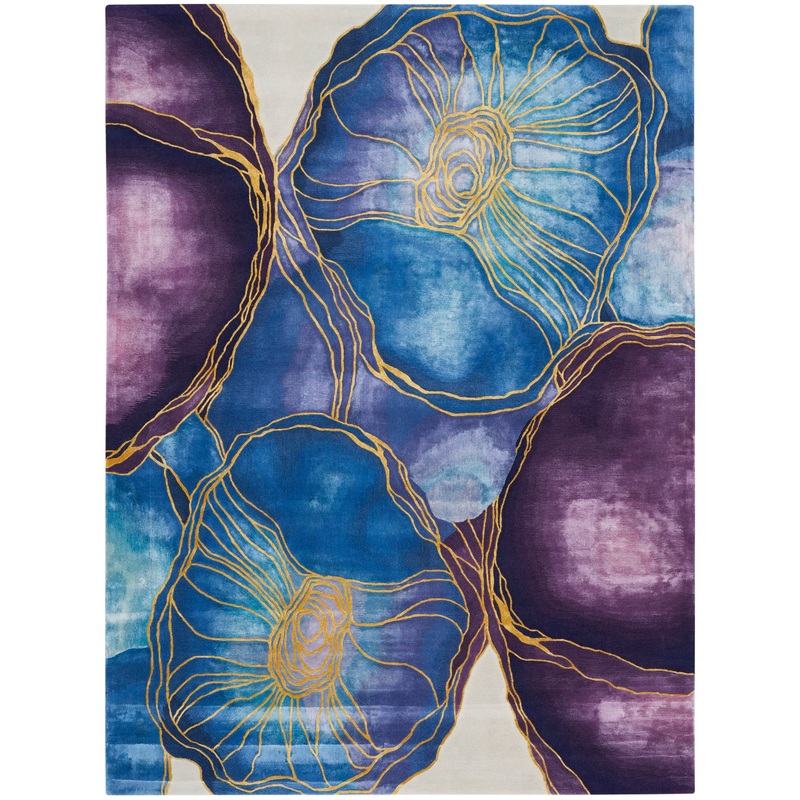Nourison Prismatic 8’6″ x 11’6″ Blue Gold Modern Indoor Rug