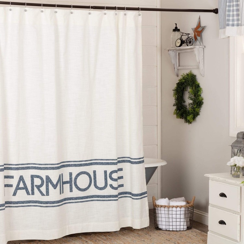 Sawyer Mill Blue Farmhouse Shower Curtain 72×72