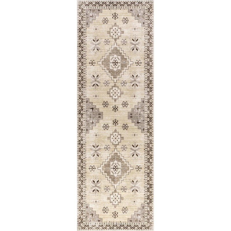 Clovebud Medallion Washable Rug | Beige