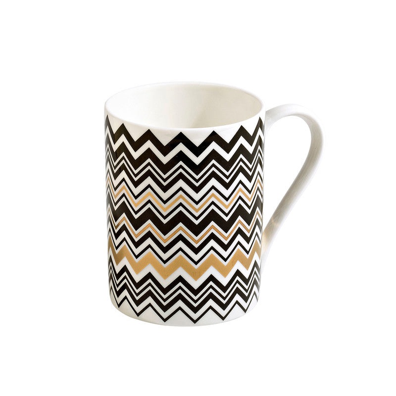 Mug Cup ZIG ZAG in Luxury Box Gold diam. 3″, H 3.9″, cap. 12.5 oz