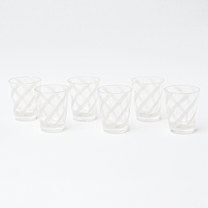 White Swirl Outdoor Glasses (Set of 6)