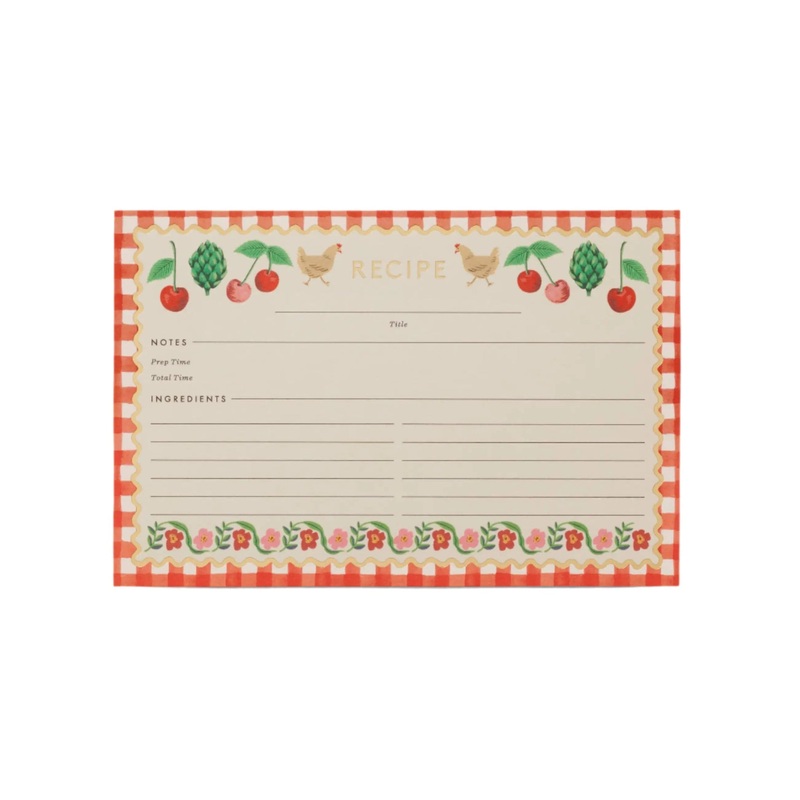 Pack of 12 Cherry Farm Recipe Cards