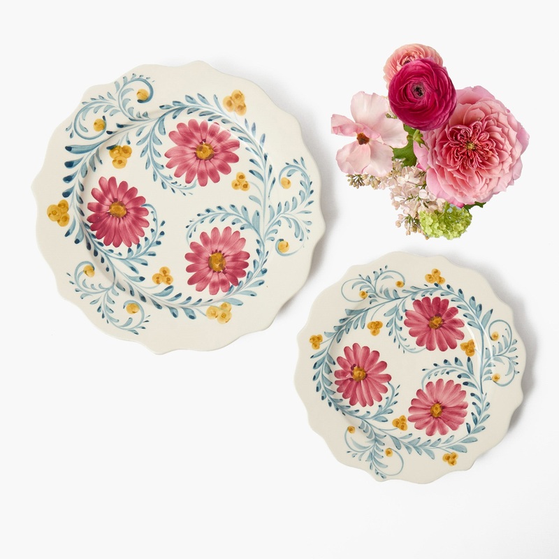Pink Flowers Starter Plate