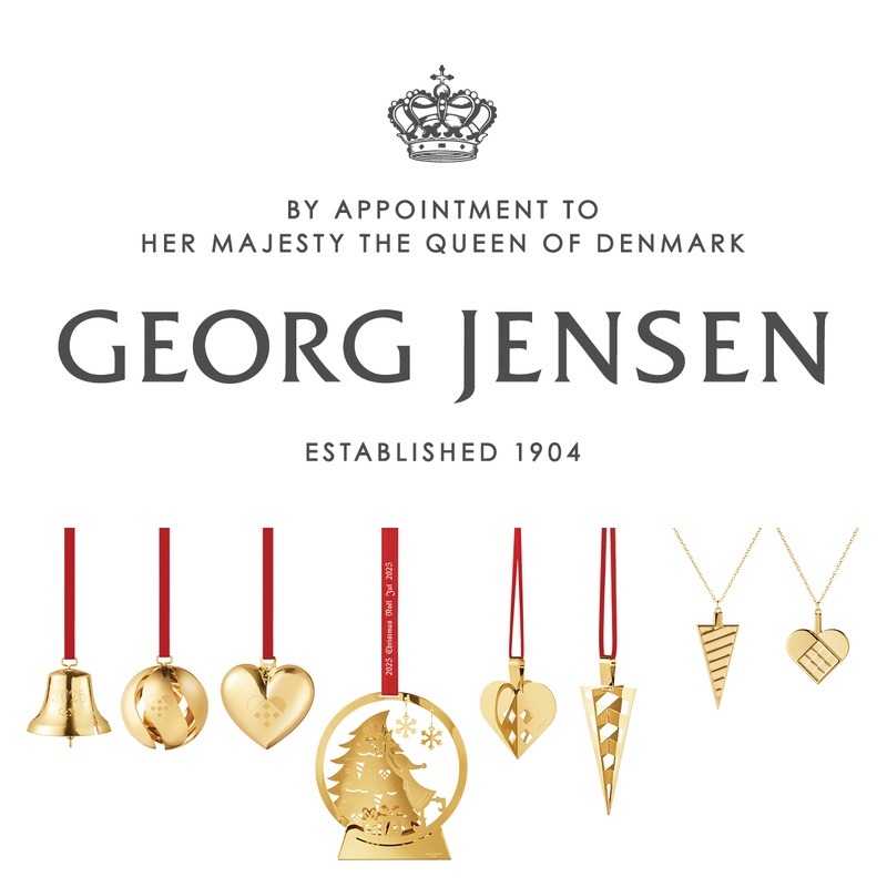Georg Jensen 2025 Holiday Ornament Gift Set, Eight Pieces – 18kt Gold Plated