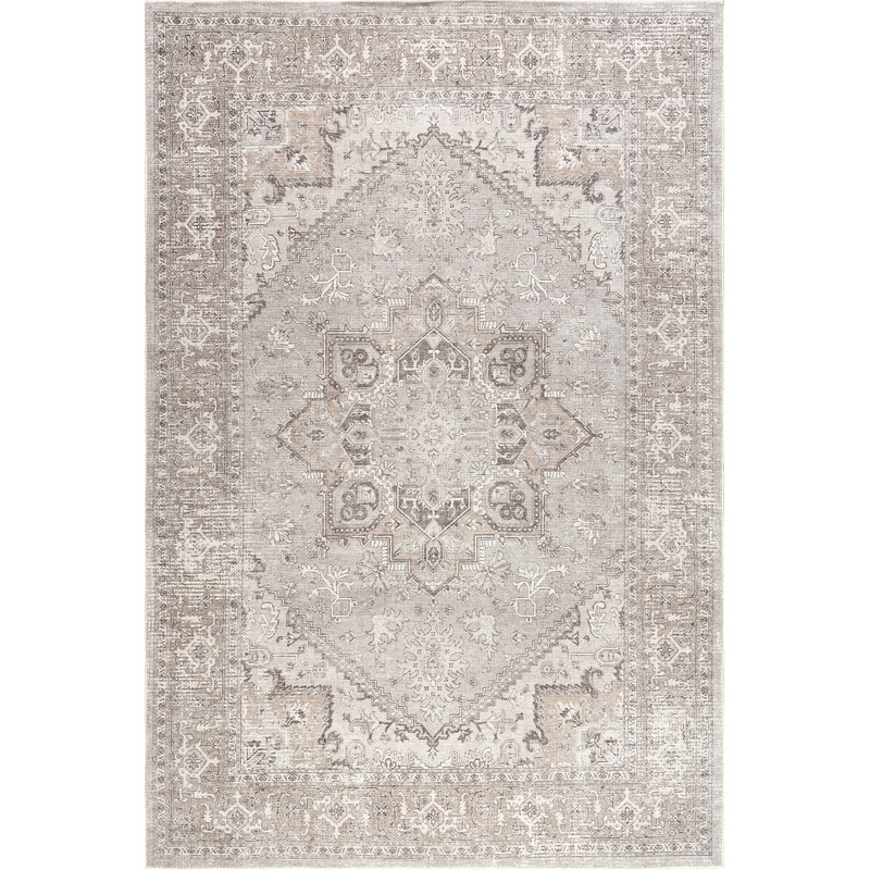 Manuela Medallion Washable Rug | Beige