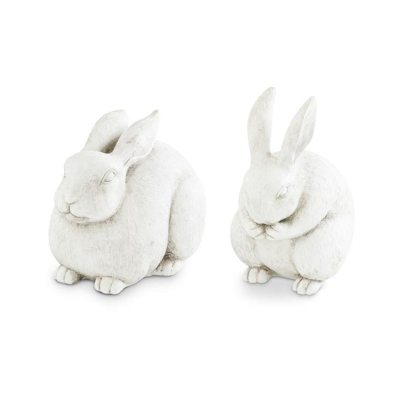White Resin Rabbits