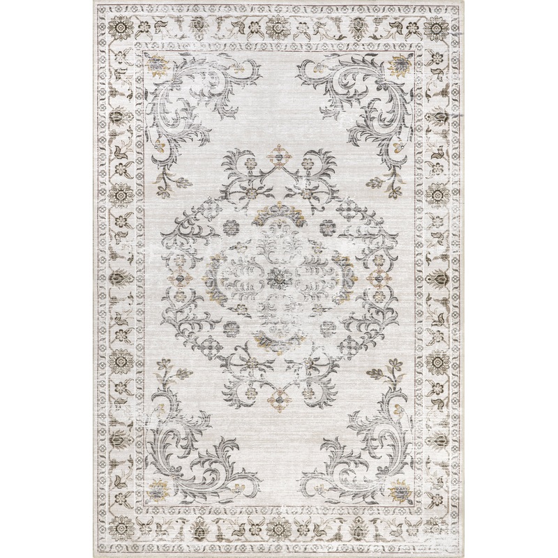 Amalea Medallion Washable Rug | Beige