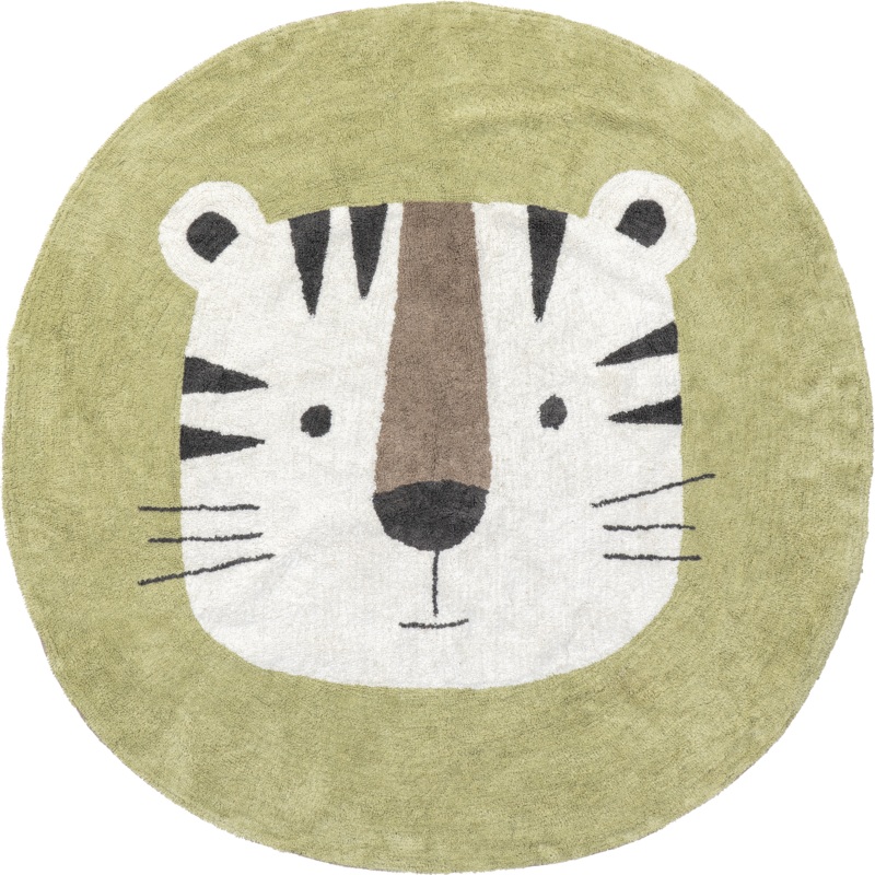 Tiger Nursery Washable Rug | Ivory