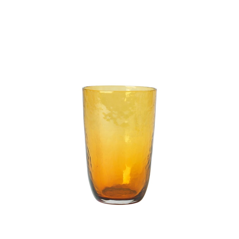 Broste Copenhagen Hammered Tall Tumbler Amber