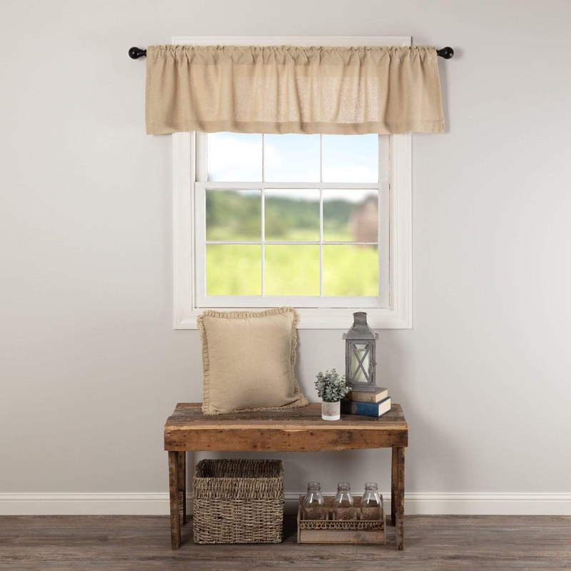 Burlap Vintage Valance 16×72