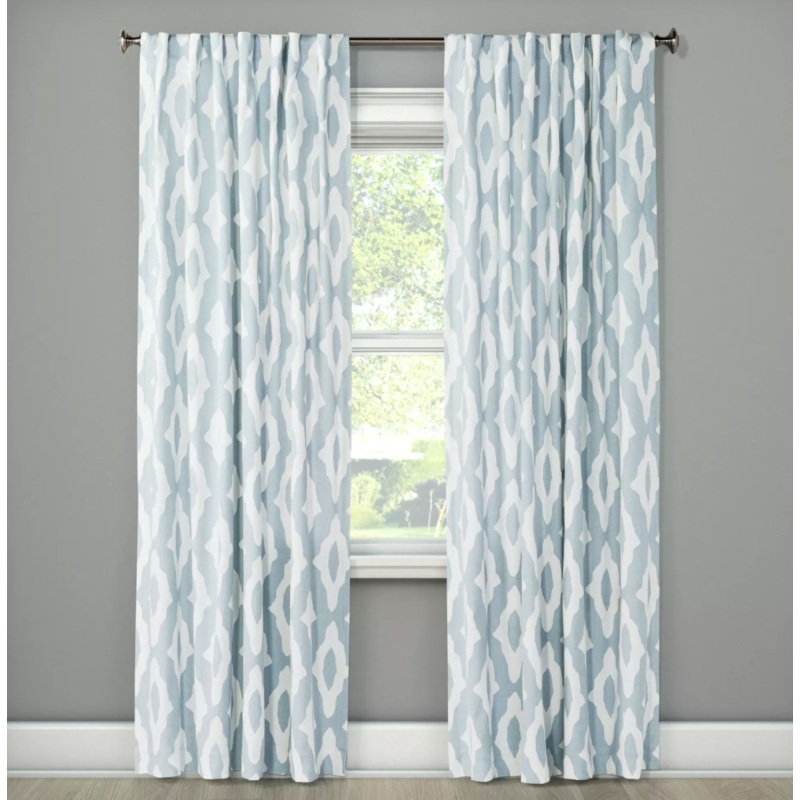 108″x54″ Light Filtering Curtain Panel Summer Blue