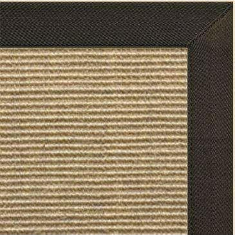 Bone Sisal Rug with Canvas Chocolate Border