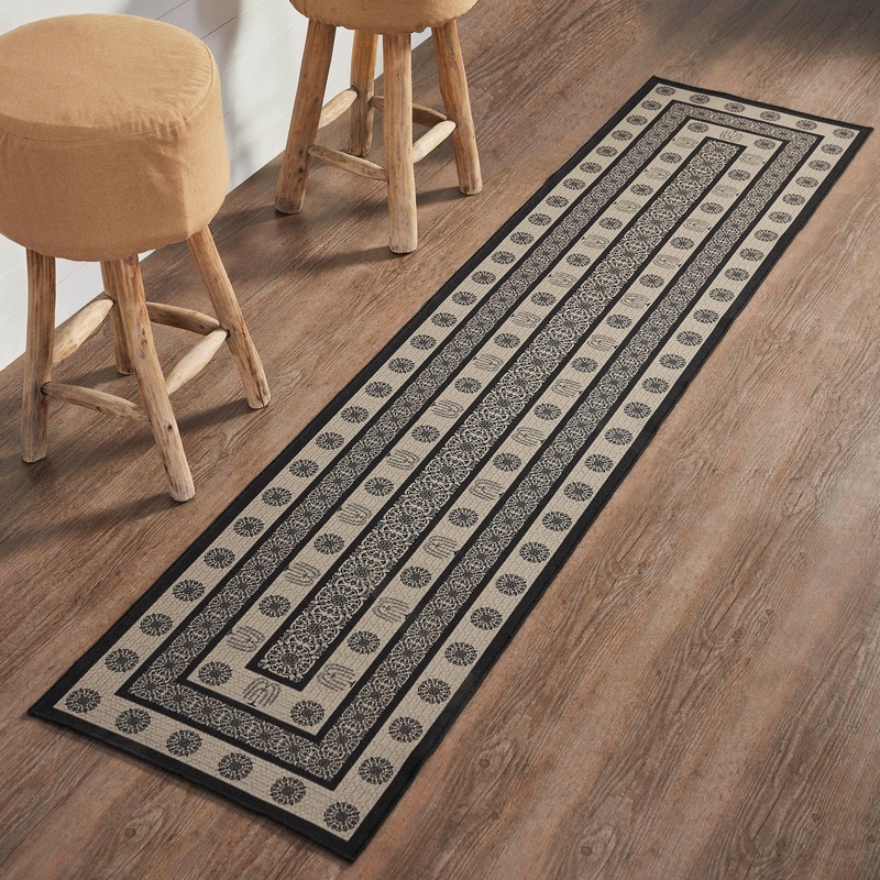 Custom House Black Tan Jacquard Indoor/Outdoor Rug/Runner Rect 22×96