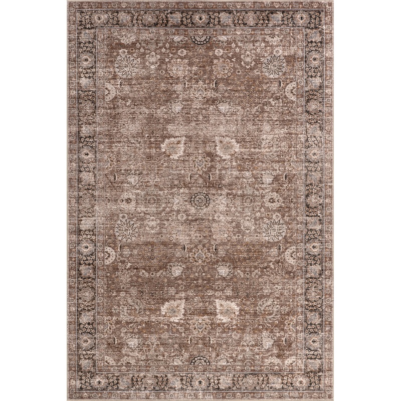 Bayberry Spill Proof Vintage Washable Rug | Brown