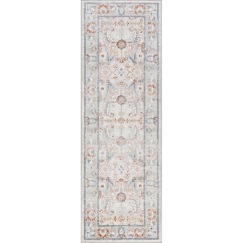 Brooklynn Floral Medallion Washable Rug | Rust
