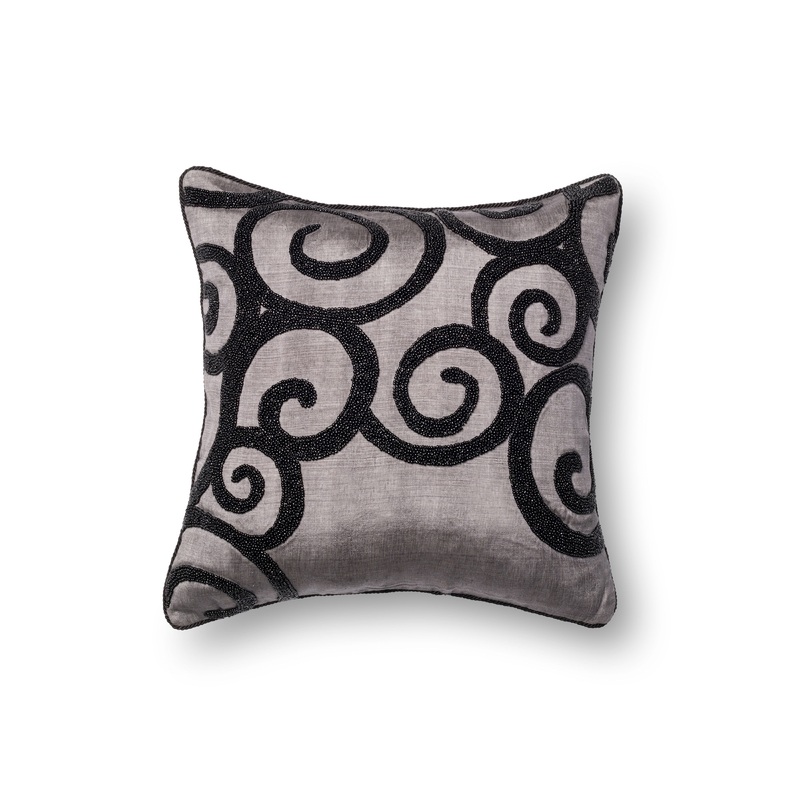 Loloi Pillow | Grey / Black