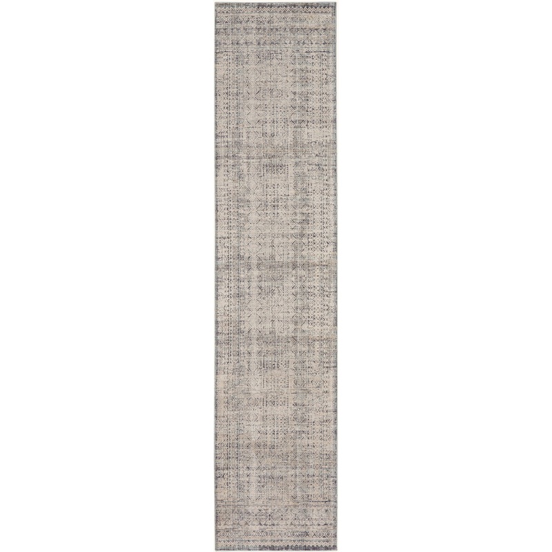 Nourison Lynx 2’3″ x 10′ Ivory Blue Vintage Indoor Rug