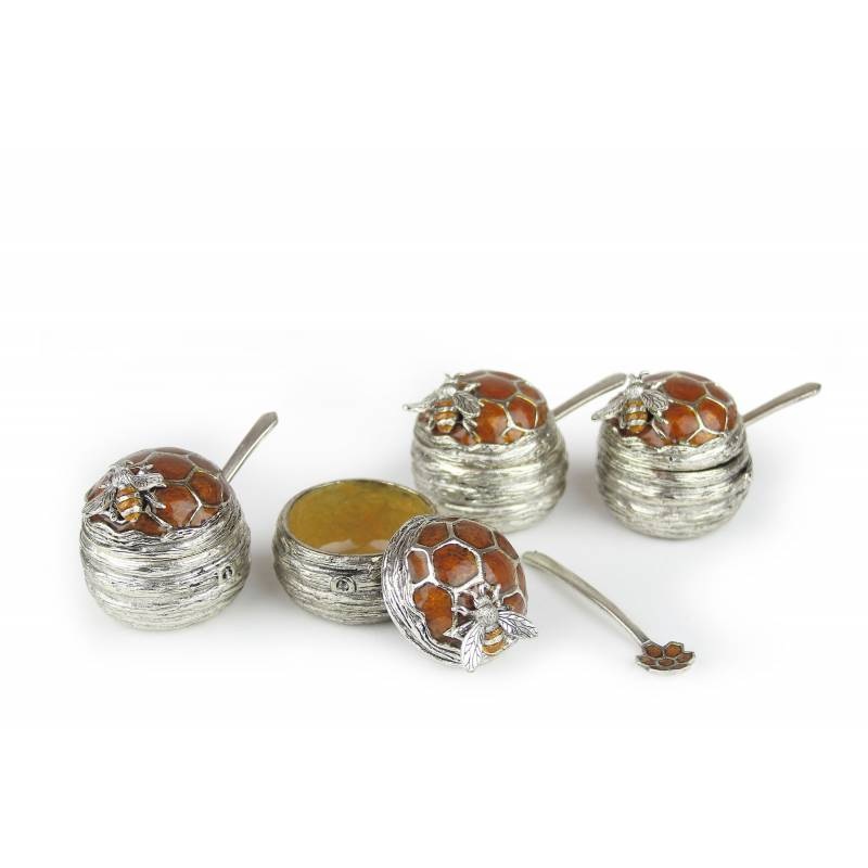 Quest Collection Mini Beehive Honey Dish, Set/4