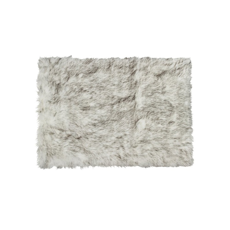 5′ X 8′ Gray Faux Sheepskin Printed Area Rug