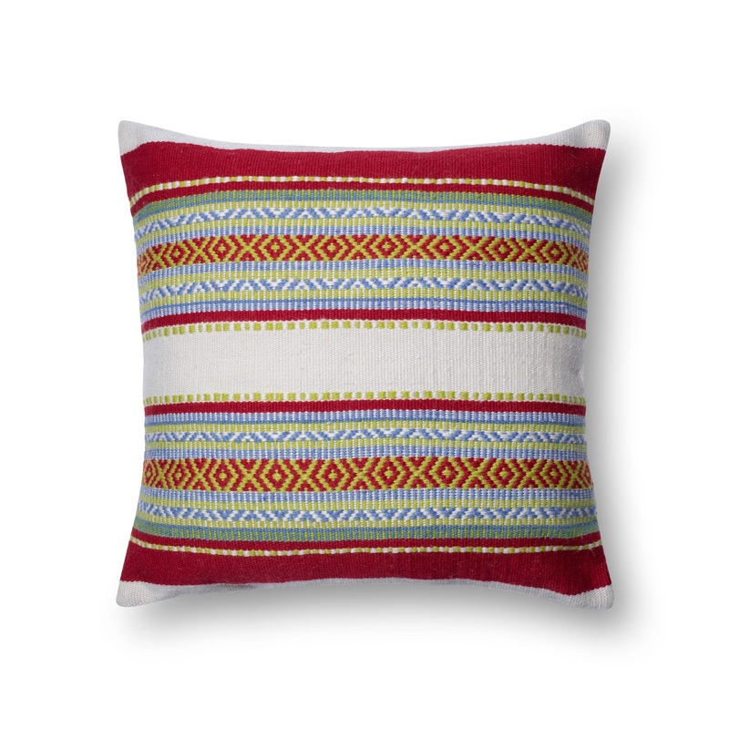 Loloi Pillow | P0213 Red / Multi