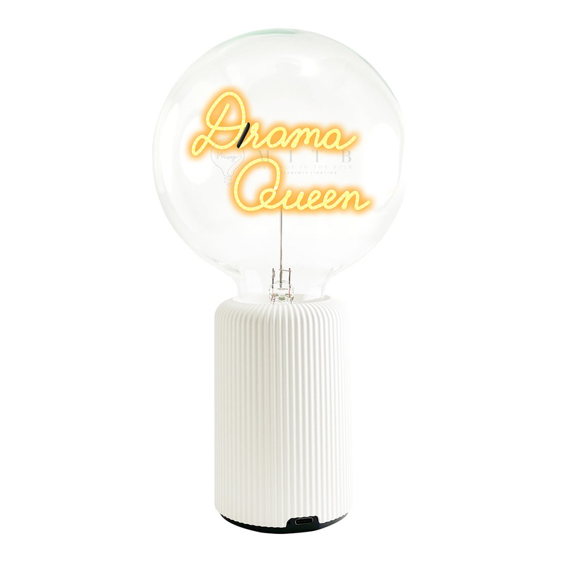 MITB Bulb DRAMA QUEEN Amber with Base Table Lamp PORTABLE Pop Nomad