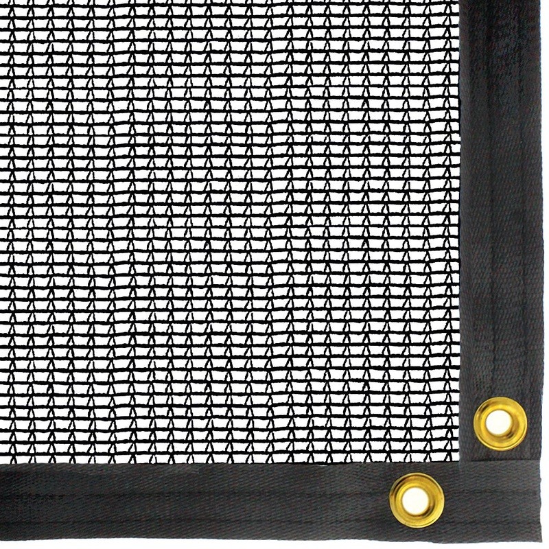 Be Cool Solutions 30% Black Tape Knit Shade Cloth, Grommeted Panel