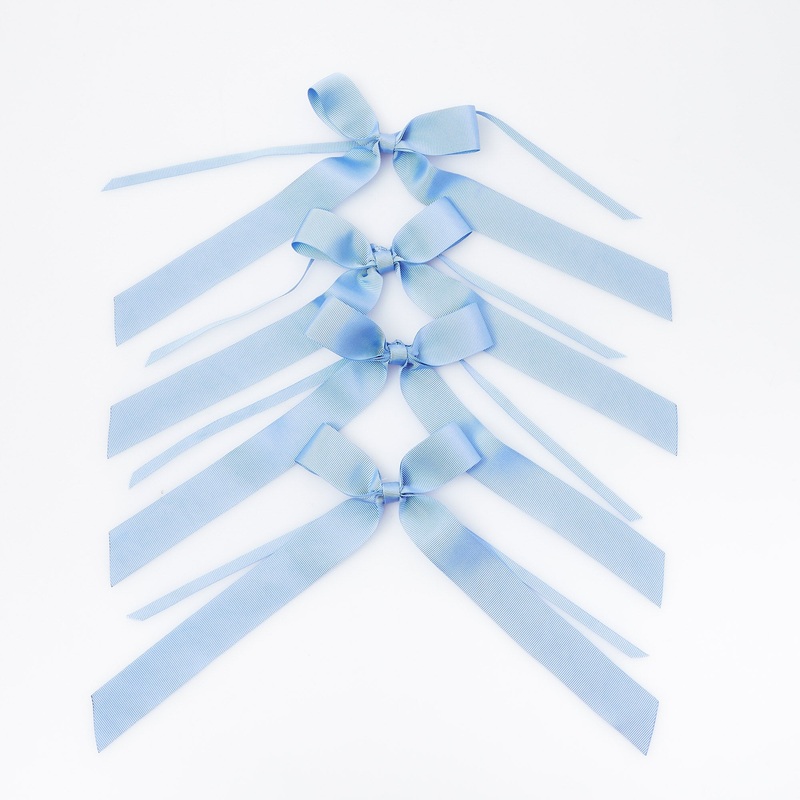 Blue Grosgrain Bow – 20cm (Set of 4)