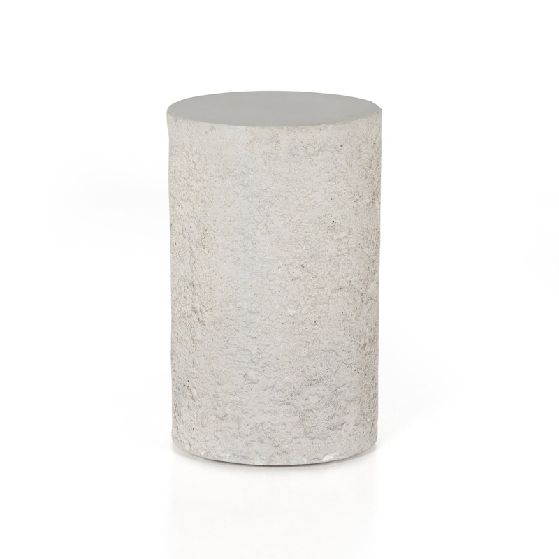Byron Outdoor Round Side Table | White