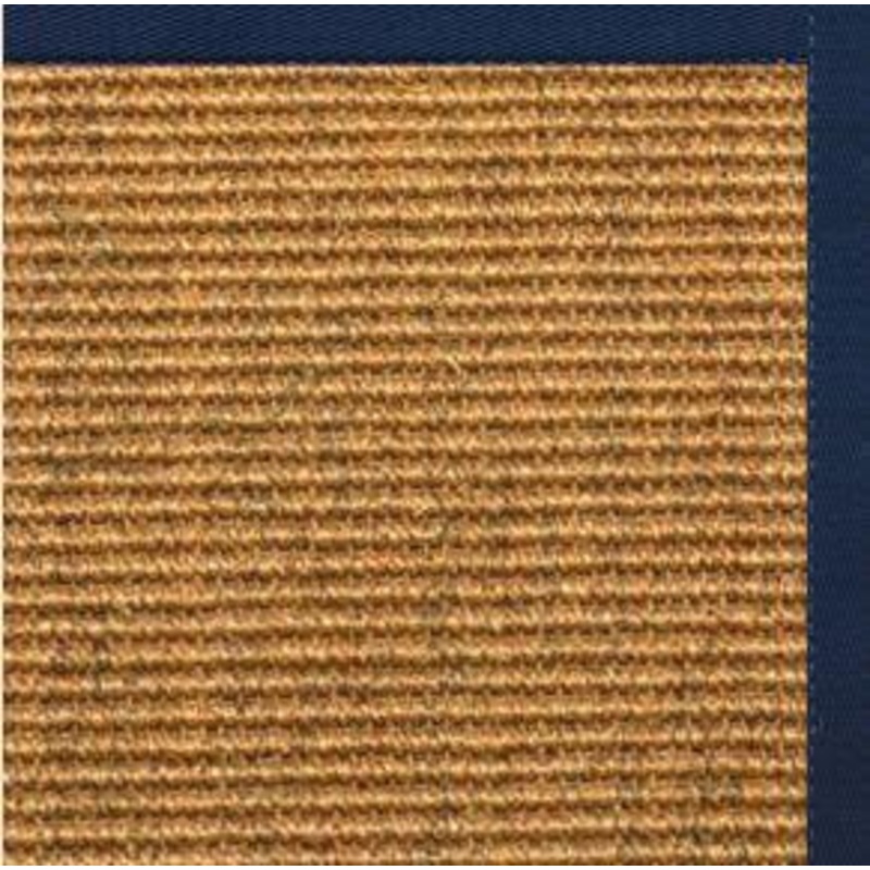 Cognac Sisal Rug with Navy Blue Cotton Border