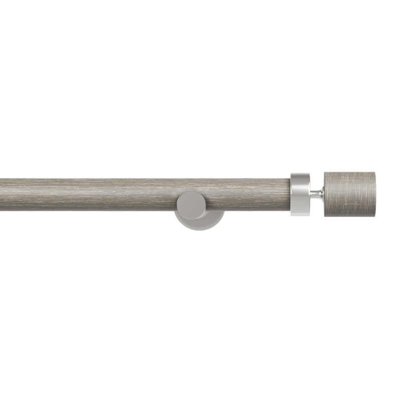 Column Drapery Set- Driftwood & Chrome