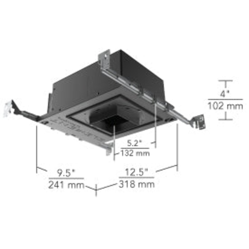 Element E3SWC-LOWD1AI 3″ Square New Construction Housing, Wood Ceiling, Low Output 12W, 90CRI Warm Dim, 18 Degrees, Adjustable, IC Airtight, 120-277V, Universal Phase / 0-10V Dimming