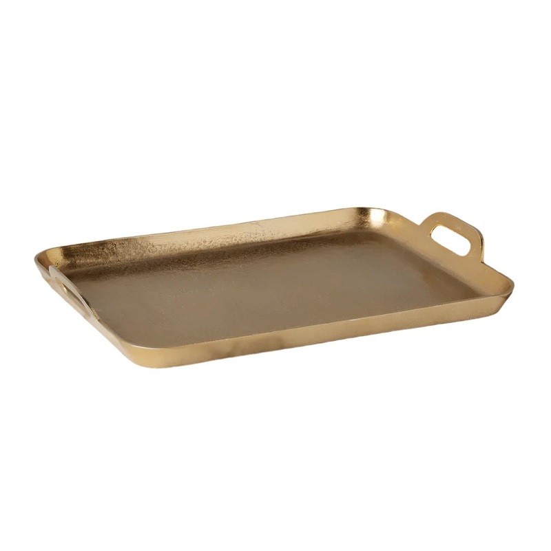 Gold Rectangle Metal Tray, Large