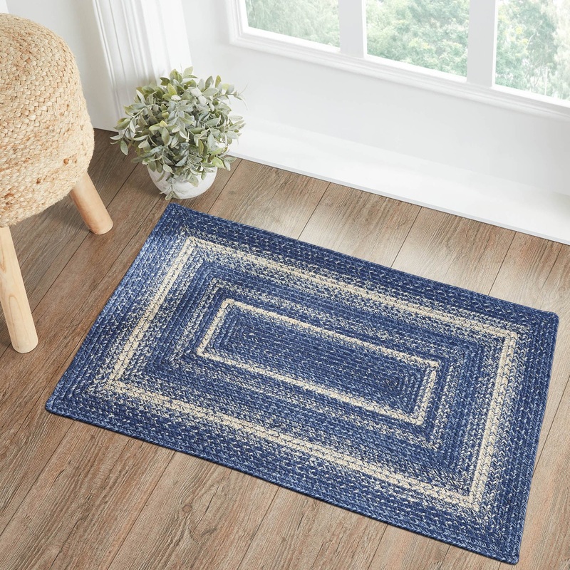 Great Falls Blue Jute Rug Rect w/ Pad 24×36