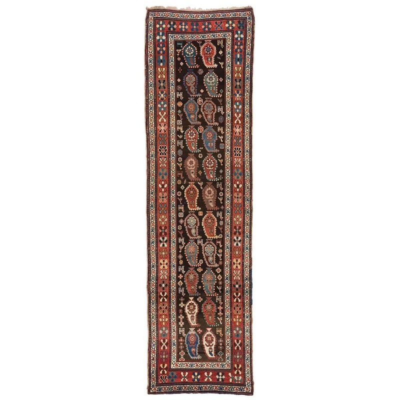 ANTIQUE ARMENIAN KARABAGH RUNNER 3′ X 11′