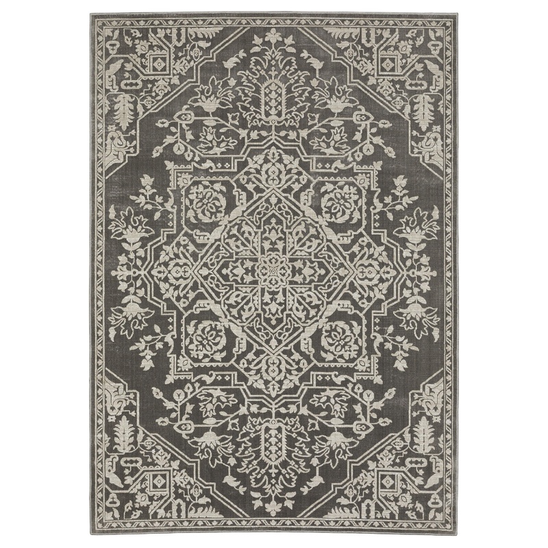 Intrigue Grey Light Grey Traditional Oriental Indoor Rug