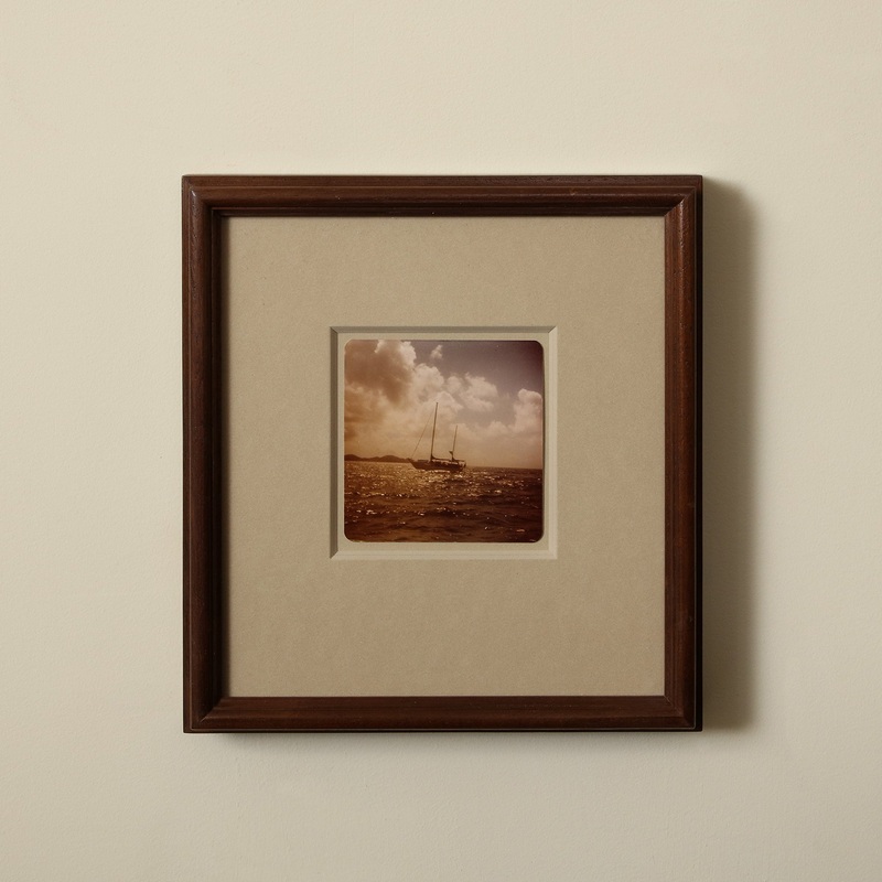 Framed color sailboat photograph c.1970